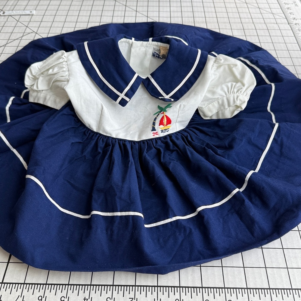 Vintage Baby Sailor Dress 1950s | Nautical Toddler Dress Size 1